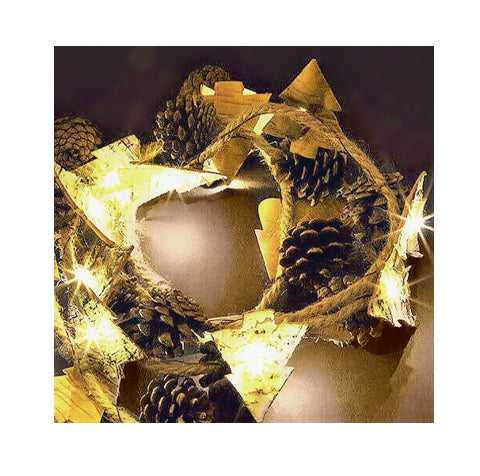 Rustic Holiday Light Up Led Pinecone Rope Garland