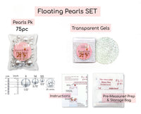 75 Floating White Pearls Large Sizes- Option of 3 Submersible Fairy Lights Strings Hidable Submersible Batteries- Fills 1 Gallon for Your Vases