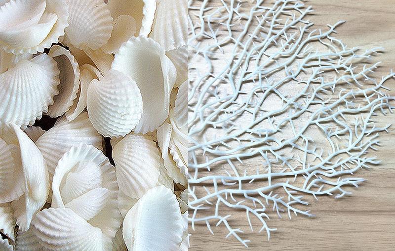 100 Floating White Seashells- White Coral Reef-Pearls-Aqua Sea Color Gels- Fills 1 Gallon for Your Vases- With Pre-Measured Prep Bag-Option of 3 Submersible Fairy Lights Strings
