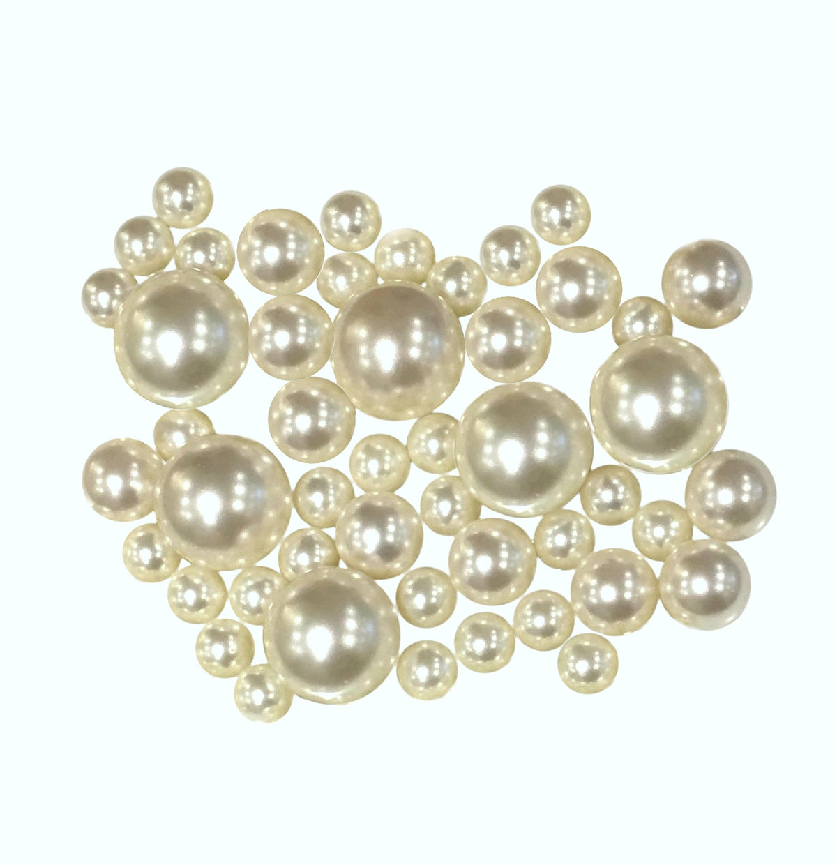 75 Floating Ivory/Off White Pearls Large Sizes- Option of 3 Submersible Fairy Lights Strings Hidable Submersible Batteries- 1 Gallon of Transparent Water Gels for Vases