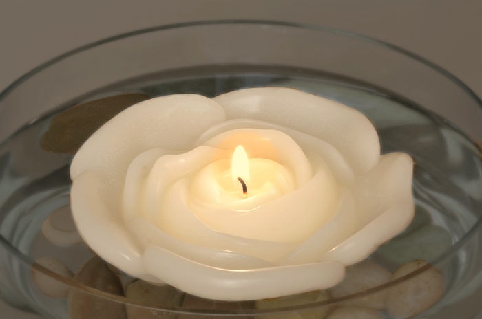 3.75" Flower Floating Candles. Set of 3-Unscented