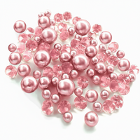 120 perles "flottantes" roses et blanches avec des accents de pierres précieuses étincelantes - Décorations de vase sans trou et tailles assorties et dispersions de table