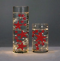 Floating Red Stars-Sparkling Large Sizes-Fills 1 Gallon for Your Vases-Option 3 Submersible LED Fairy Lights Strings with Hidable and Submersible Battery