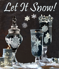 50 Floating White Snowflakes & Pearls-Plus Transparent Water Gels That Fills 1 Gallon for Your Vases- Option: 3 Submersible LED Fairy Lights Strings with Hidable & Submersible Batteries
