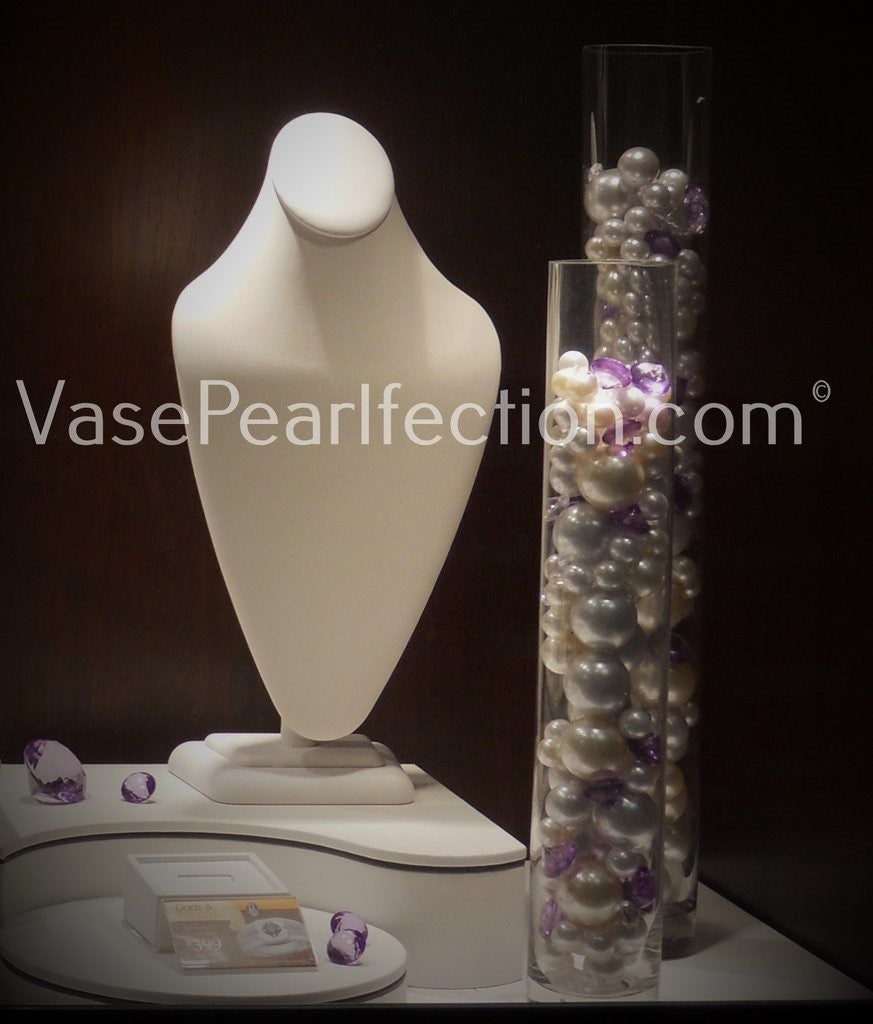 75 Floating White Pearls Large Sizes- Option of 3 Submersible Fairy Lights Strings Hidable Submersible Batteries- Fills 1 Gallon for Your Vases