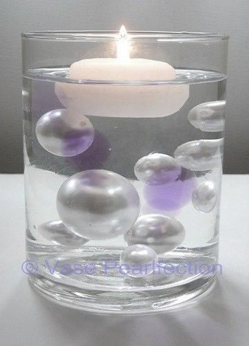 Floating Blue Gels - with Transparent Water Gels Packet - Fills 1 Gallon for Your Vases (The White Pearls are Sold Separately)