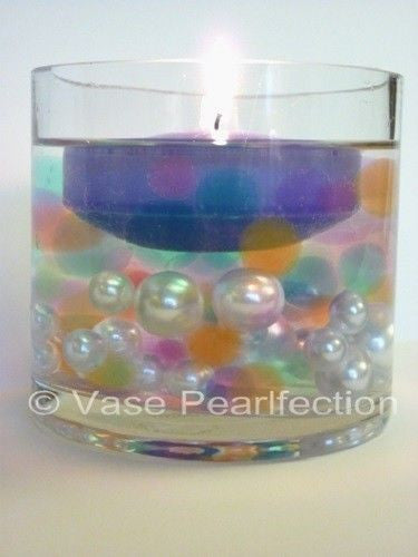 Floating Blue Gels - with Transparent Water Gels Packet - Fills 1 Gallon for Your Vases (The White Pearls are Sold Separately)