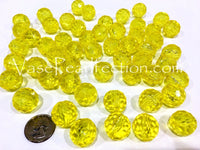 Gemmes rondes scintillantes jaune vif - décorations de vase et dispersion de table